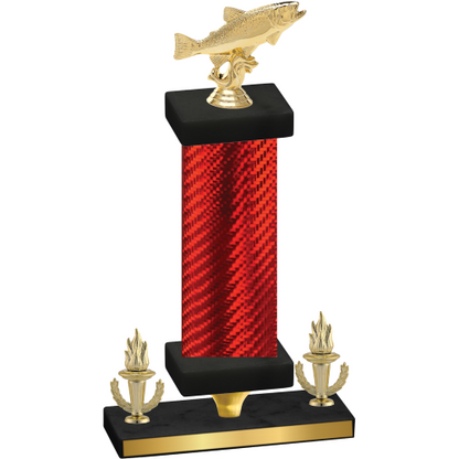 Premium Single Red Carbon Fiber Victory Fishing Trophy