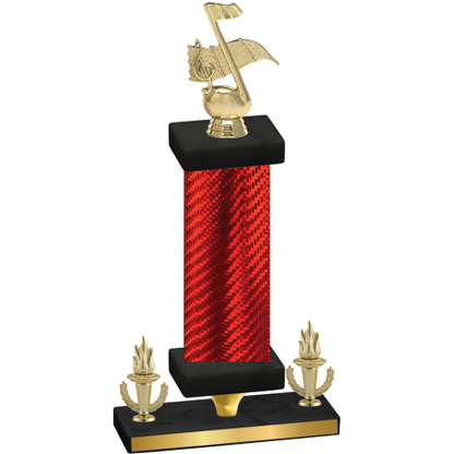 Premium Single Red Carbon Fiber Victory Music Trophy