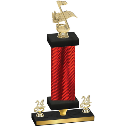 Premium Single Red Carbon Fiber Year Music Trophy