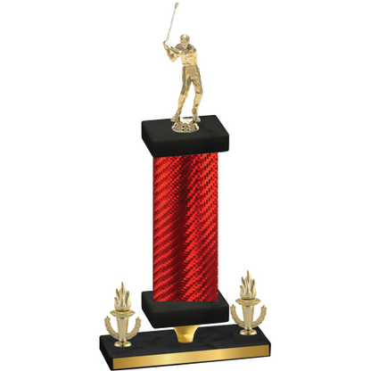 Premium Single Red Carbon Fiber Victory Golf Trophy