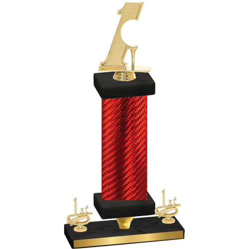 Premium Single Red Carbon Fiber First Place Golf Trophy