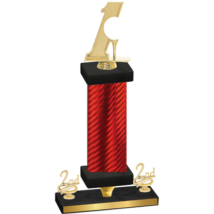 Premium Single Red Carbon Fiber Second Place Golf Trophy