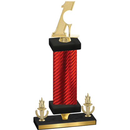 Premium Single Red Carbon Fiber Victory Golf Trophy