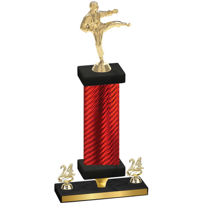 Premium Single Red Carbon Fiber Year Karate Trophy