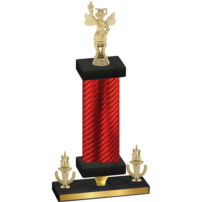 Premium Single Red Carbon Fiber Victory Academics Trophy