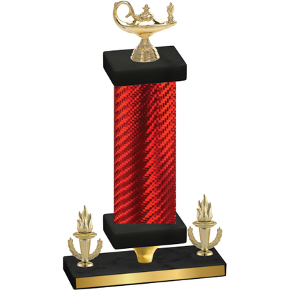 Premium Single Red Carbon Fiber Victory Academics Trophy