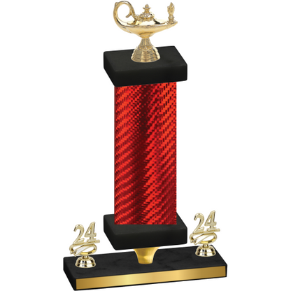 Premium Single Red Carbon Fiber Year Academics Trophy