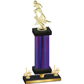 Premium Single Purple Carbon Fiber First Place Football Trophy