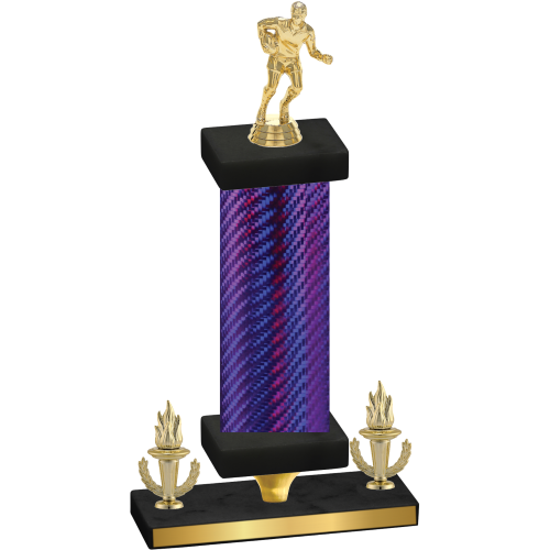 Premium Single Purple Carbon Fiber Victory Rugby Trophy