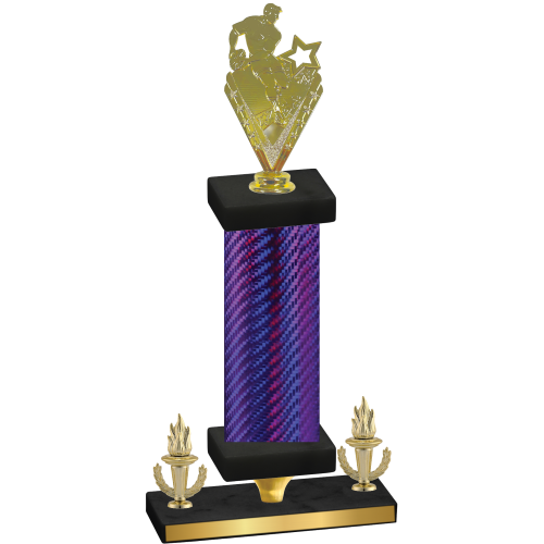 Premium Single Purple Carbon Fiber Victory Rugby Trophy