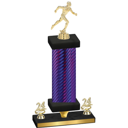 Premium Single Purple Carbon Fiber Year Running Trophy