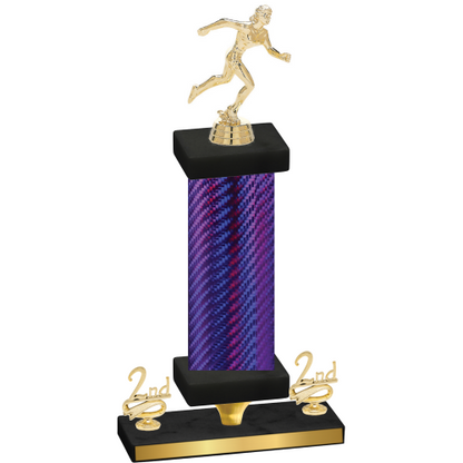 Premium Single Purple Carbon Fiber Second Place Running Trophy