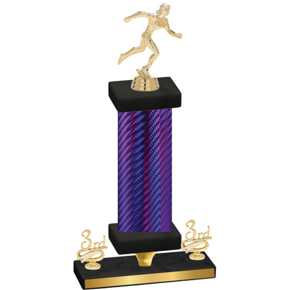 Premium Single Purple Carbon Fiber Third Place Running Trophy