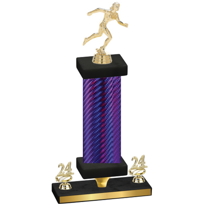 Premium Single Purple Carbon Fiber Year Running Trophy