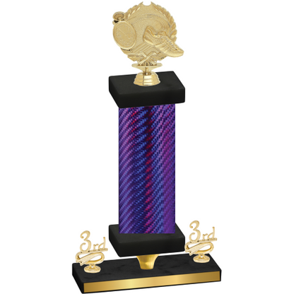 Premium Single Purple Carbon Fiber Third Place Running Trophy