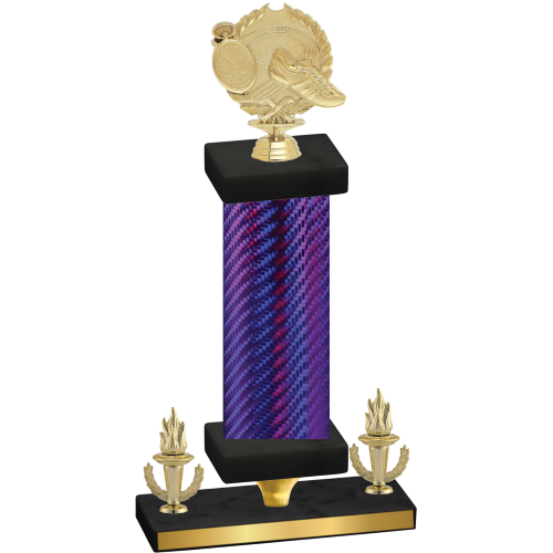 Premium Single Purple Carbon Fiber Victory Running Trophy