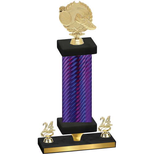 Premium Single Purple Carbon Fiber Year Running Trophy