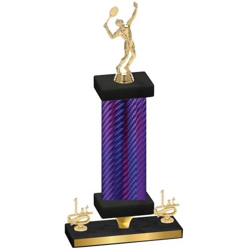 Premium Single Purple Carbon Fiber First Place Tennis Trophy