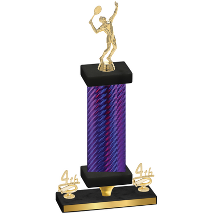 Premium Single Purple Carbon Fiber Fourth Place Tennis Trophy