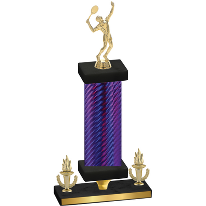 Premium Single Purple Carbon Fiber Victory Tennis Trophy