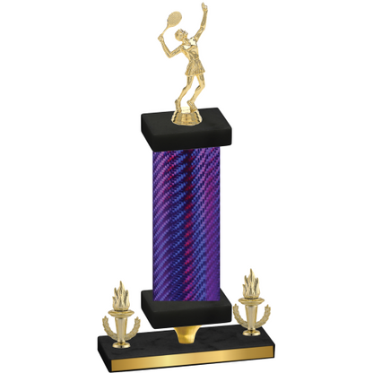 Premium Single Purple Carbon Fiber Victory Tennis Trophy