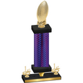 Premium Single Purple Carbon Fiber First Place Football Trophy