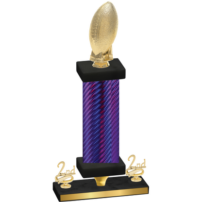 Premium Single Purple Carbon Fiber Second Place Football Trophy