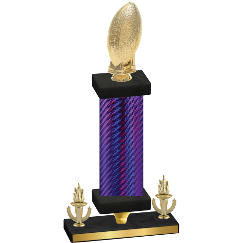 Premium Single Purple Carbon Fiber Victory Football Trophy