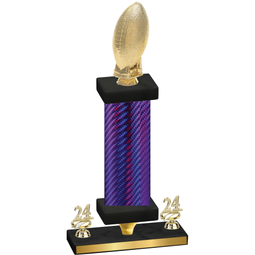 Premium Single Purple Carbon Fiber Year Football Trophy