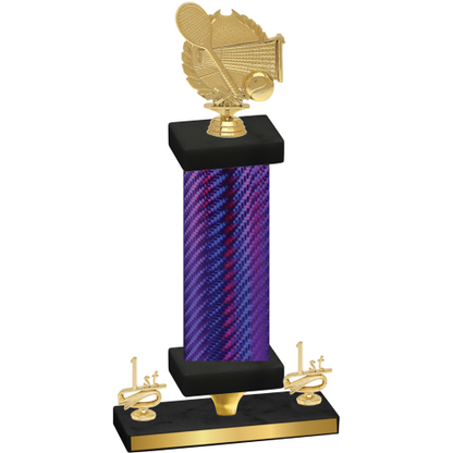 Premium Single Purple Carbon Fiber First Place Tennis Trophy