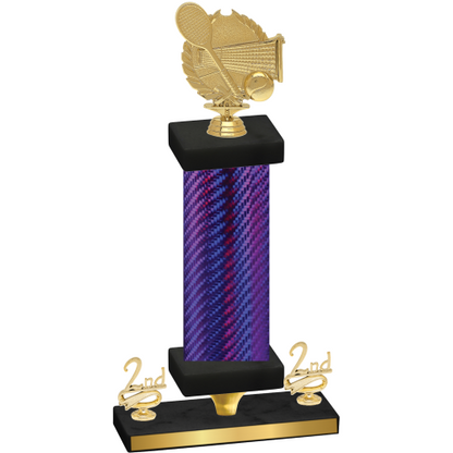 Premium Single Purple Carbon Fiber Second Place Tennis Trophy