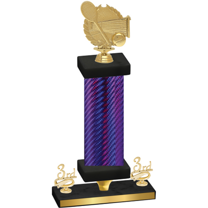 Premium Single Purple Carbon Fiber Third Place Tennis Trophy