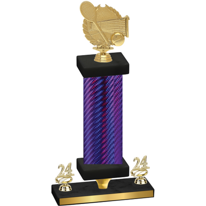 Premium Single Purple Carbon Fiber Year Tennis Trophy