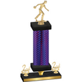 Premium Single Purple Carbon Fiber Second Place Bowling Trophy