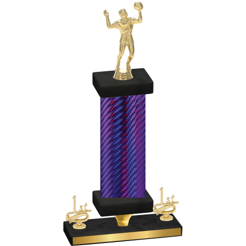 Premium Single Purple Carbon Fiber First Place Volleyball Trophy