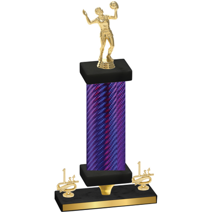 Premium Single Purple Carbon Fiber First Place Volleyball Trophy