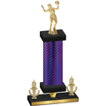 Premium Single Purple Carbon Fiber Victory Volleyball Trophy