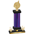 Premium Single Purple Carbon Fiber Second Place Volleyball Trophy