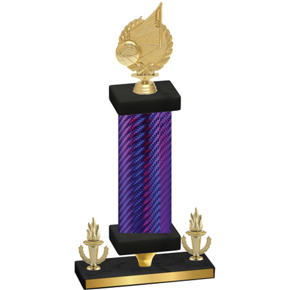 Premium Single Purple Carbon Fiber Victory Volleyball Trophy