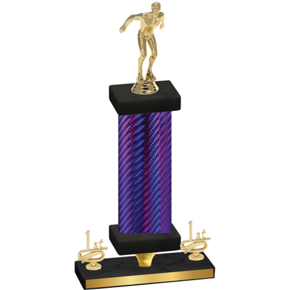 Premium Single Purple Carbon Fiber First Place Swimming Trophy