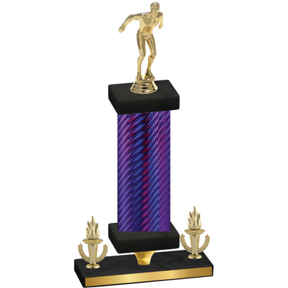 Premium Single Purple Carbon Fiber Victory Swimming Trophy