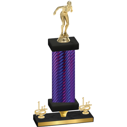 Premium Single Purple Carbon Fiber First Place Tennis Trophy