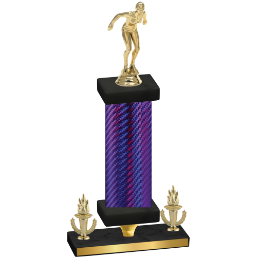 Premium Single Purple Carbon Fiber Victory Tennis Trophy