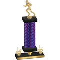 Premium Single Purple Carbon Fiber First Place Football Trophy