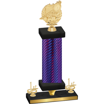 Premium Single Purple Carbon Fiber First Place Swimming Trophy