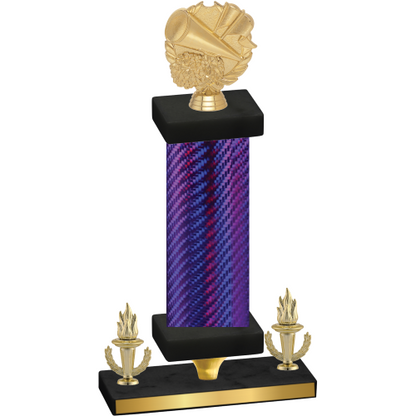 Premium Single Purple Carbon Fiber Victory Cheerleading Trophy