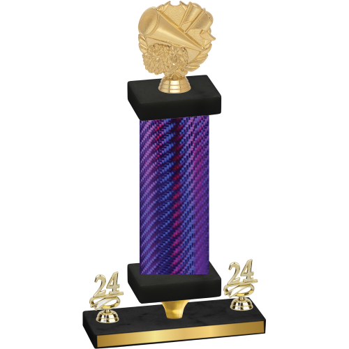 Premium Single Purple Carbon Fiber Year Cheerleading Trophy