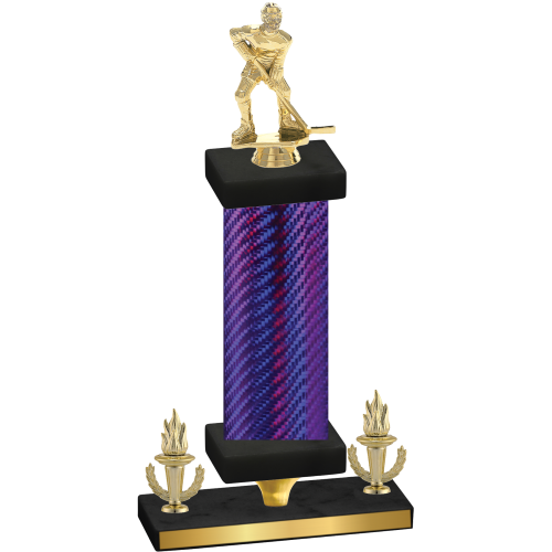 Premium Single Purple Carbon Fiber Victory Hockey Trophy