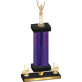 Premium Single Purple Carbon Fiber First Place Victory Trophy