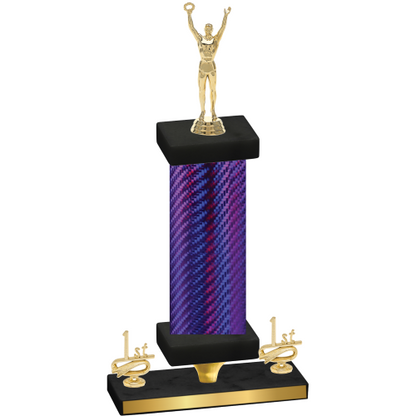 Premium Single Purple Carbon Fiber First Place Victory Trophy